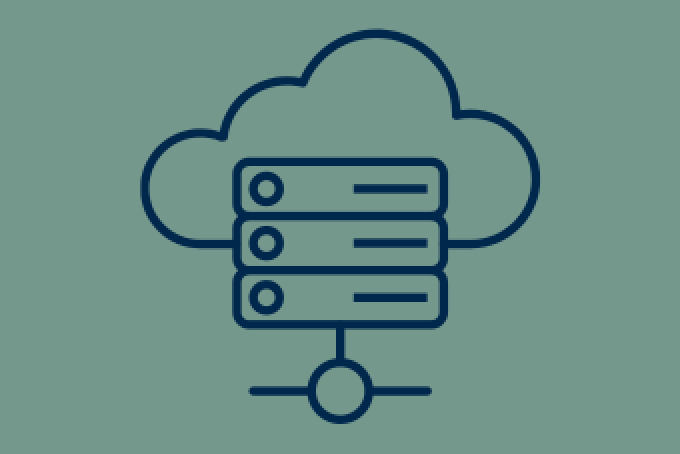 Icon representing web hosting in the cloud