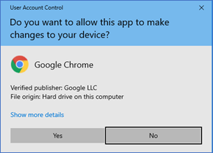 Windows User Access Control Prompt