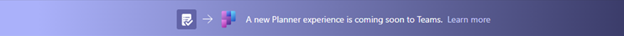 Notification of Planner upgrade