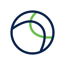 Cisco secure client logo - a white circle with navy and green lines on opposite sides